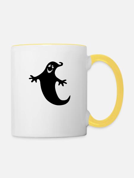 Fröhlicher Geist - Tasse zweifarbig - Weiß/Gelb