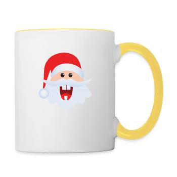 Funny Santa Claus! Funny Santa Claus - Tasse zweifarbig - Weiß/Gelb - Rechts