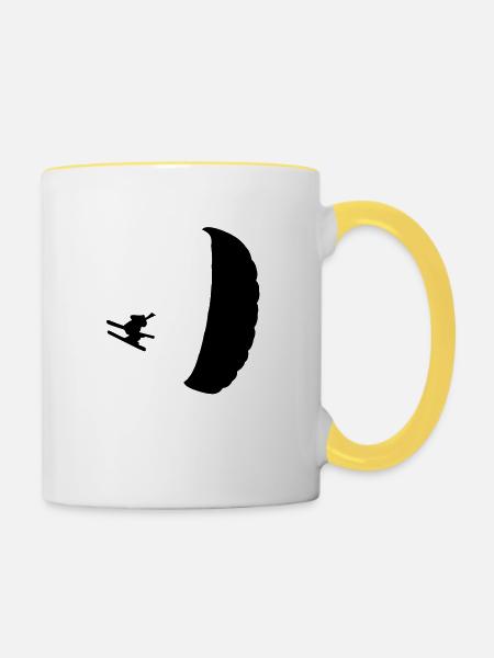 Speedflying / Speedriding /Speedgliding - Tasse zweifarbig - Weiß/Gelb