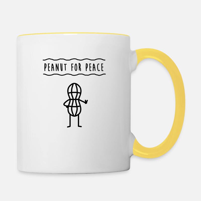 Arachide pour la paix - Mug contrasté - blanc/jaune