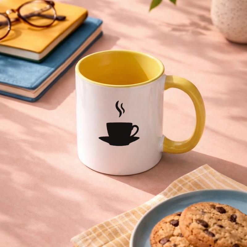 Kaffee oder Tee Tasse zweifarbig