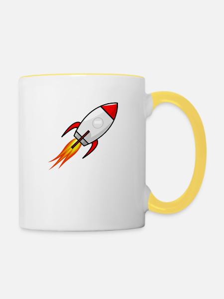 Rocket - Tasse zweifarbig - Weiß/Gelb