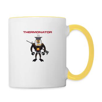 Thermonator Terminator Gift Idea - Contrasting Mug - white/yellow - Right
