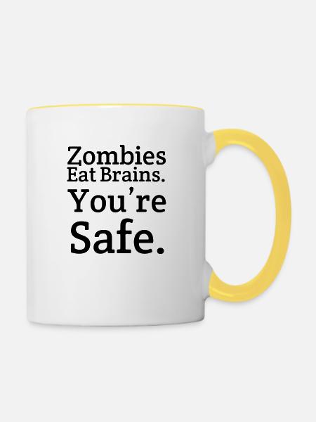 Zombies - Tasse zweifarbig - Weiß/Gelb
