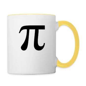 Pi circle number math - Contrasting Mug - white/yellow - Right