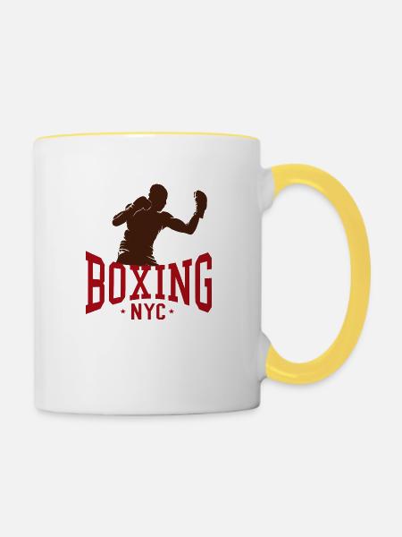 Boxing NYC - Tasse zweifarbig - Weiß/Gelb
