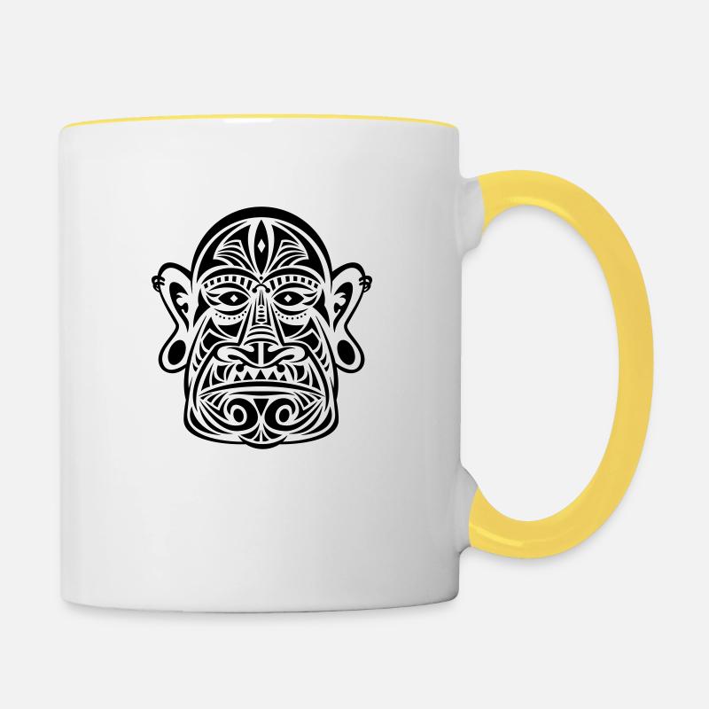 maori_tatoo - Contrasting Mug - white/yellow