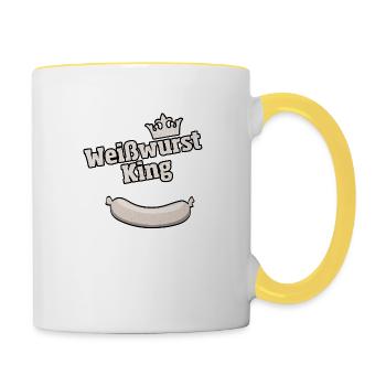 Weisswurst King Bavarois cadeau - Mug contrasté - blanc/jaune - Droite