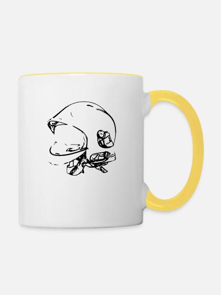 Feuerwehrhelms - Tasse zweifarbig - Weiß/Gelb