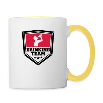 panneau armoira cool logo text alkohol b - Mug contrasté - blanc/jaune - Droite