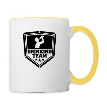 panneau armoira cool logo text alkohol b - Mug contrasté - blanc/jaune - Droite