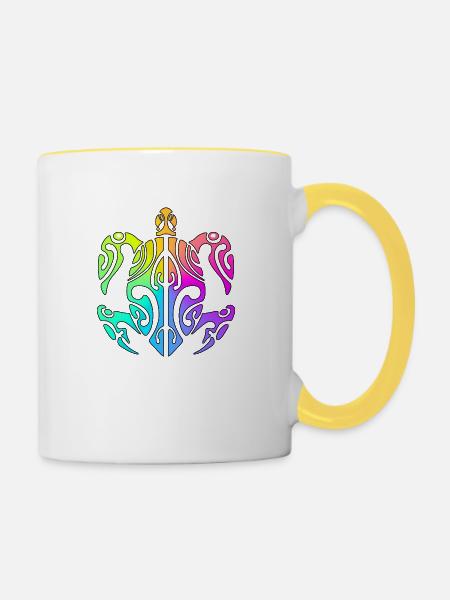 tahiti turtle - Tasse zweifarbig - Weiß/Gelb