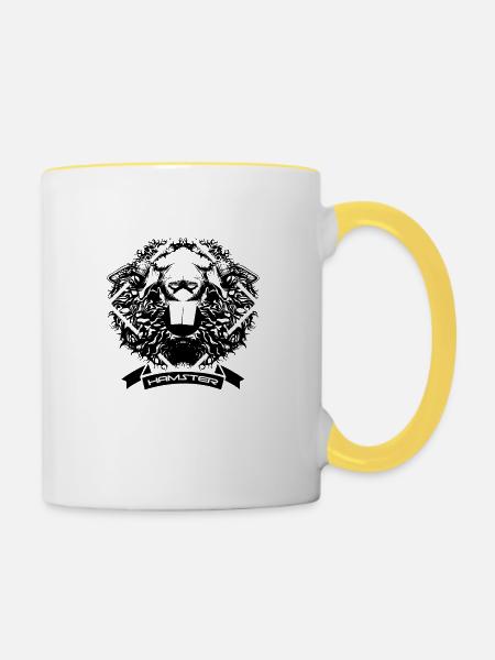 Hamster Monster - Tasse zweifarbig - Weiß/Gelb
