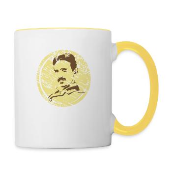 tesla9 - Mug contrasté - blanc/jaune - Droite