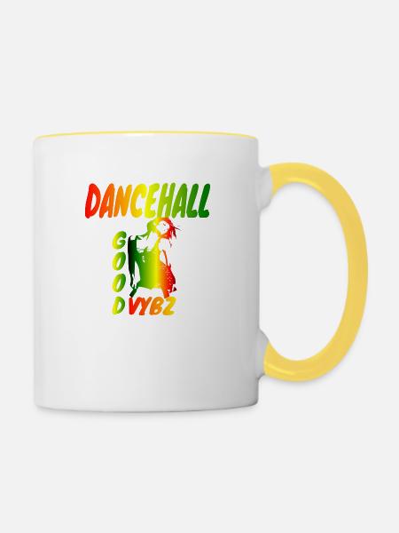 Dancehall Vybz - Tasse zweifarbig - Weiß/Gelb