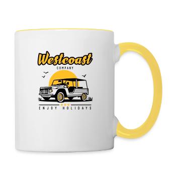 Westcoast Company - Mug contrasté - blanc/jaune - Droite