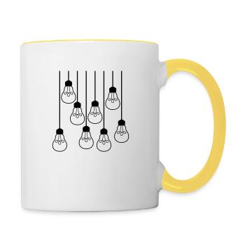 many pattern ceiling top cable hanging light bulb l - Contrasting Mug - white/yellow - Right