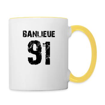 banlieue 91 - Contrasting Mug - white/yellow - Right