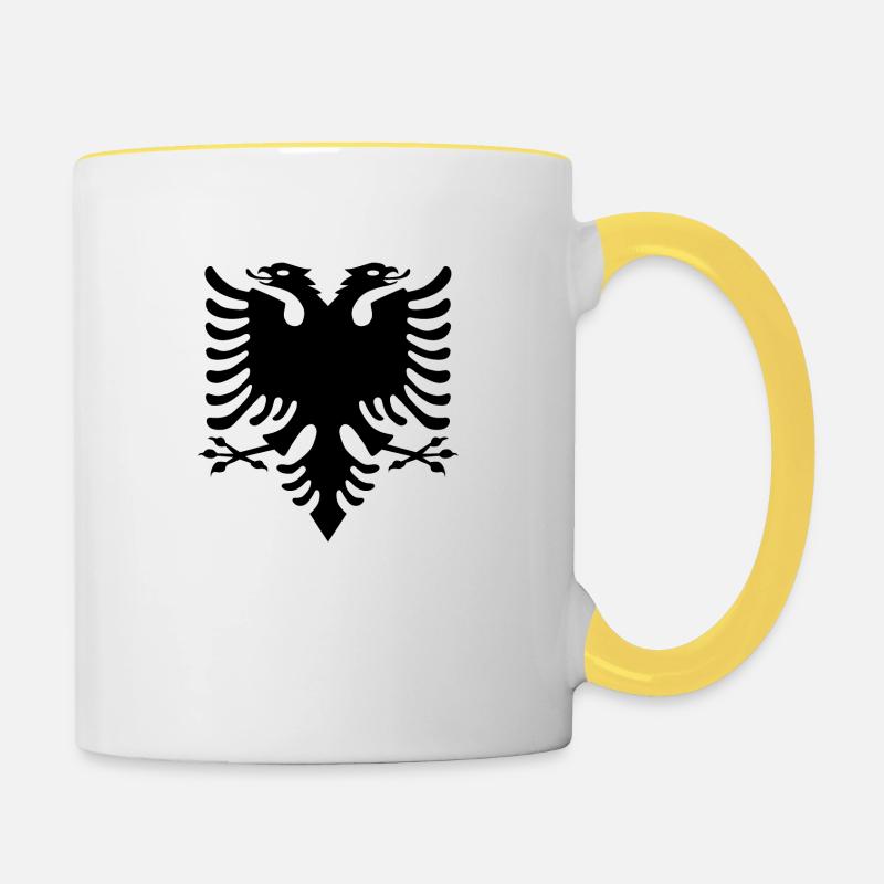 Albanie Aigle - Mug contrasté - blanc/jaune