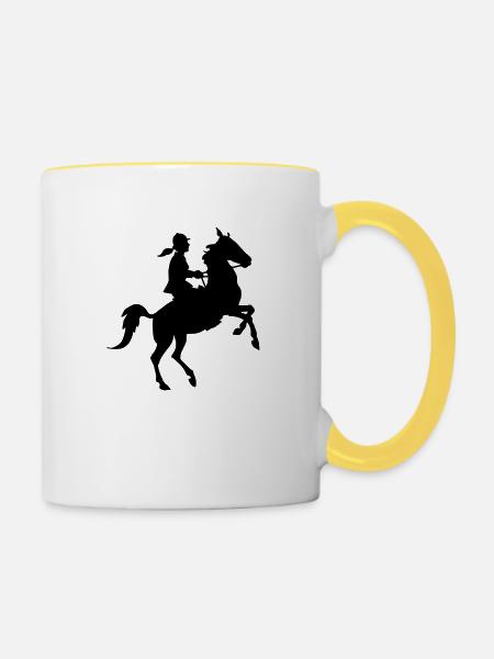 Horsewoman - Contrasting Mug - white/yellow