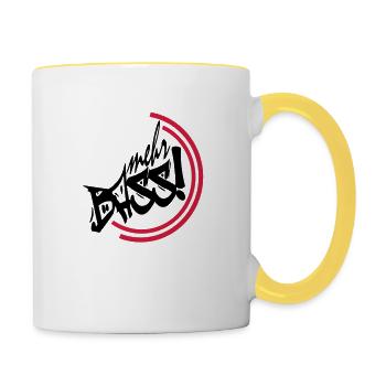 mehr bass - Tasse zweifarbig - Weiß/Gelb - Rechts