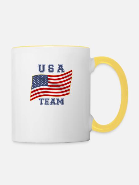 Team USA - Tasse zweifarbig - Weiß/Gelb
