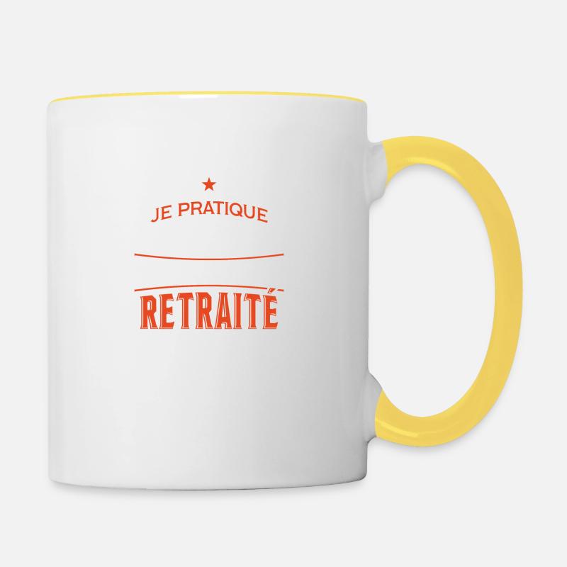 Métier dangereux cadeau - Mug contrasté - blanc/jaune