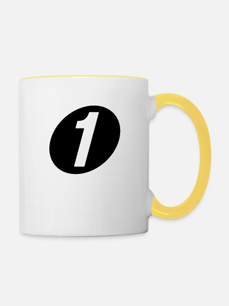 Nummer eins - Tasse zweifarbig - Weiß/Gelb