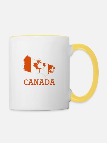 canada - Tasse zweifarbig - Weiß/Gelb