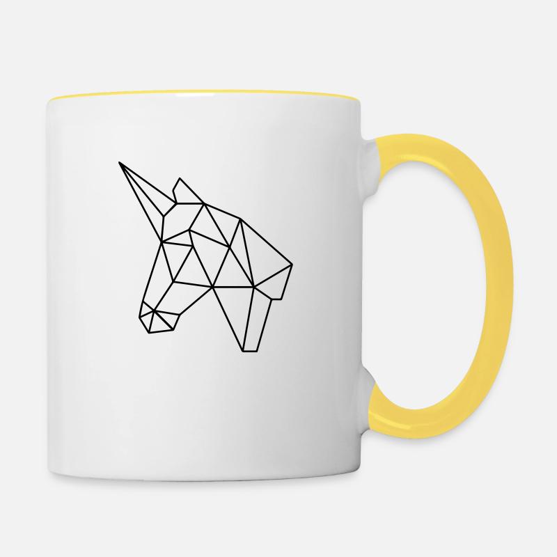 Licorne - Mug contrasté - blanc/jaune