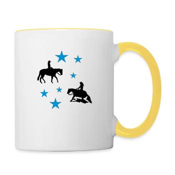 Plaisir & Reining étoiles - Mug contrasté - blanc/jaune - Droite