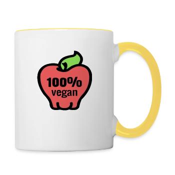 Food Contest Vegan - Contrasting Mug - white/yellow - Right