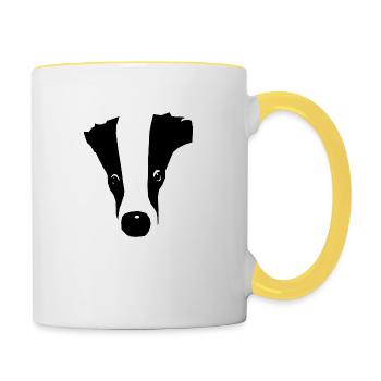 dachs - Tasse zweifarbig - Weiß/Gelb - Rechts