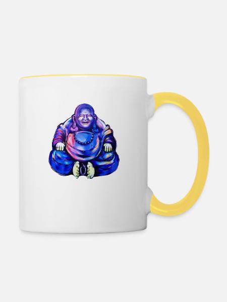 Big Buddha - Tasse zweifarbig - Weiß/Gelb