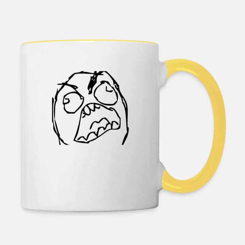rage - Contrasting Mug - white/yellow