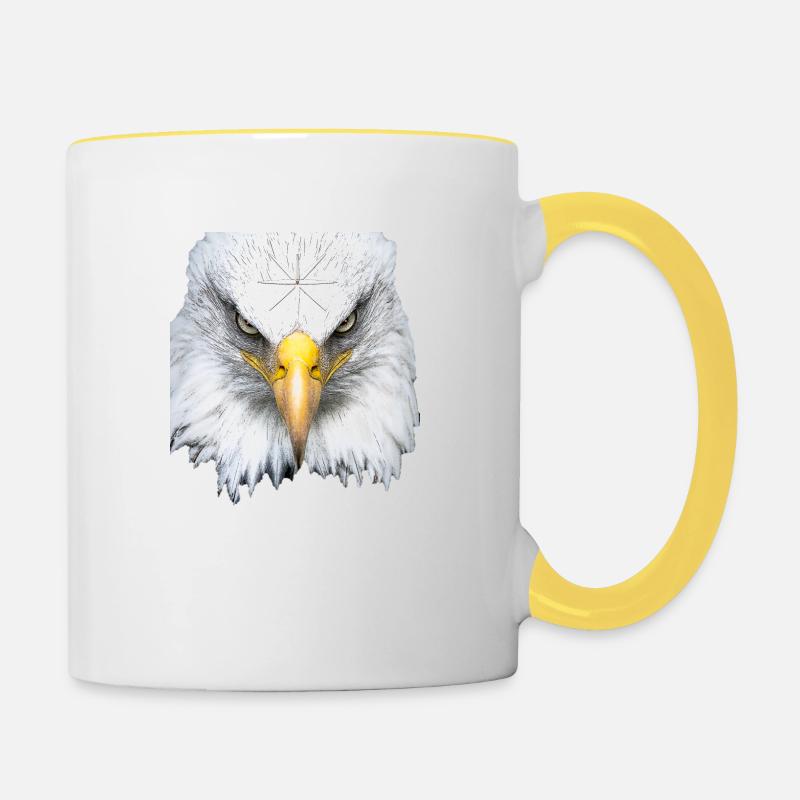 Tête d’aigle - Mug contrasté - blanc/jaune