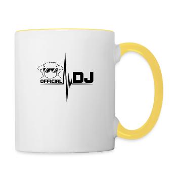 Official DJ Sheep - Mug contrasté - blanc/jaune - Droite