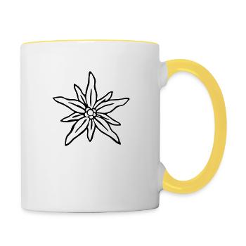 Edelweiß - Tasse zweifarbig - Weiß/Gelb - Rechts