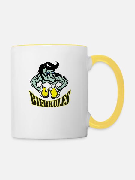 bierkules5c - Tasse zweifarbig - Weiß/Gelb