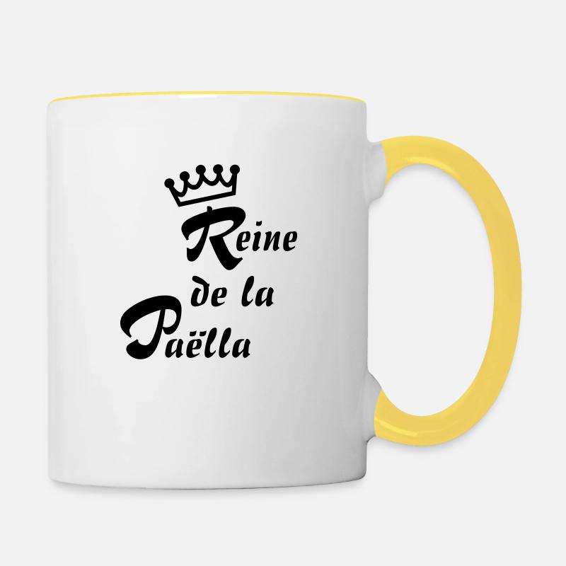 Paella queen - Contrasting Mug - white/yellow