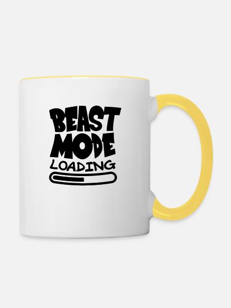 Beast ModeLoading Design - Tasse zweifarbig - Weiß/Gelb