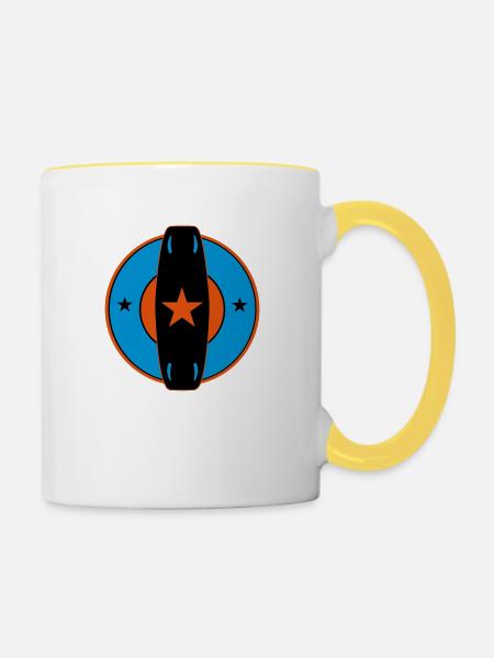 boarder_vec_3 de - Tasse zweifarbig - Weiß/Gelb