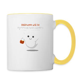 halloween ghost fantôme d'halloween - Mug contrasté - blanc/jaune - Droite