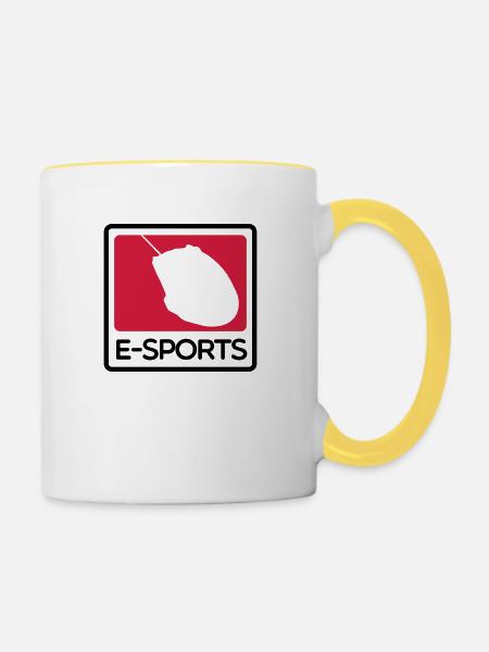 e-sports - Tasse zweifarbig - Weiß/Gelb