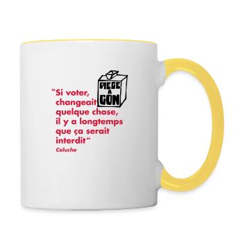 Citation - Mug contrasté - blanc/jaune - Droite