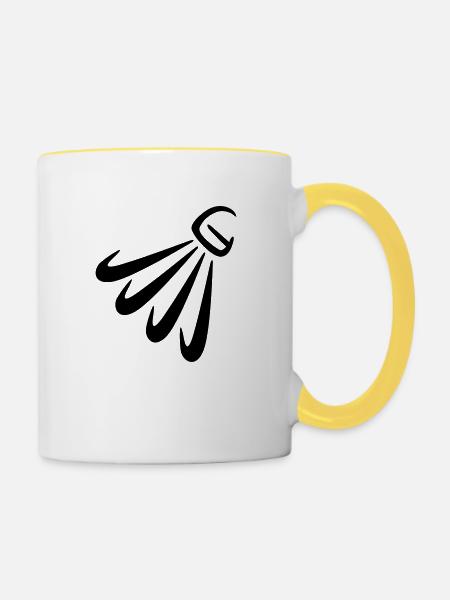 Badminton - Tasse zweifarbig - Weiß/Gelb