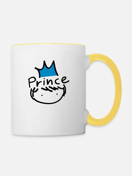 Prinz Tippfehler - Tasse zweifarbig - Weiß/Gelb