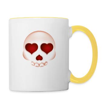 Smiley Skull - Contrasting Mug - white/yellow - Right