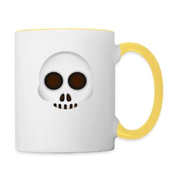 Smiley Skull - Contrasting Mug - white/yellow - Right