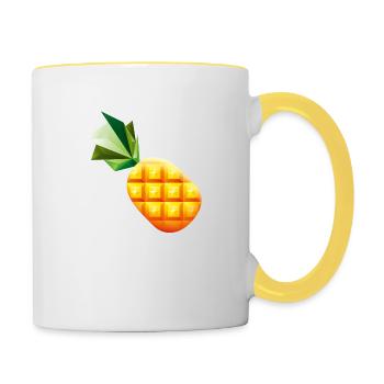 Smiley Pineapple - Tasse zweifarbig - Weiß/Gelb - Rechts
